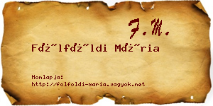 Fölföldi Mária névjegykártya