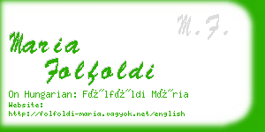 maria folfoldi business card